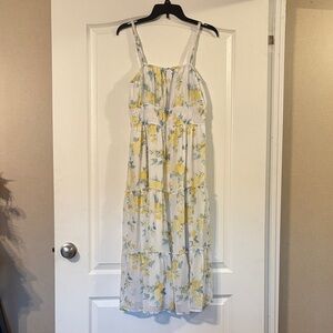 Trixxi White Maxi Dress with Yellow Floral Print